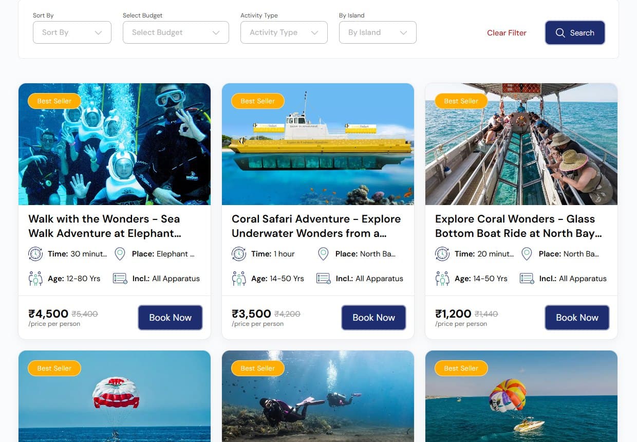 Activities you can book in a tap